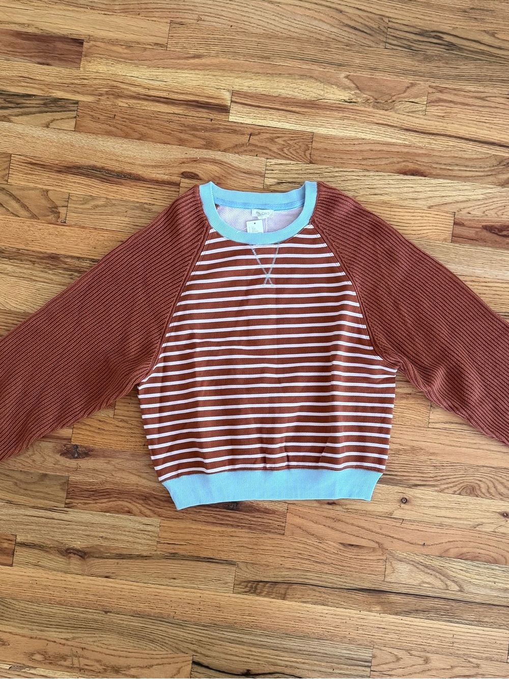 Pilcro sweatshirt with knit sleeves